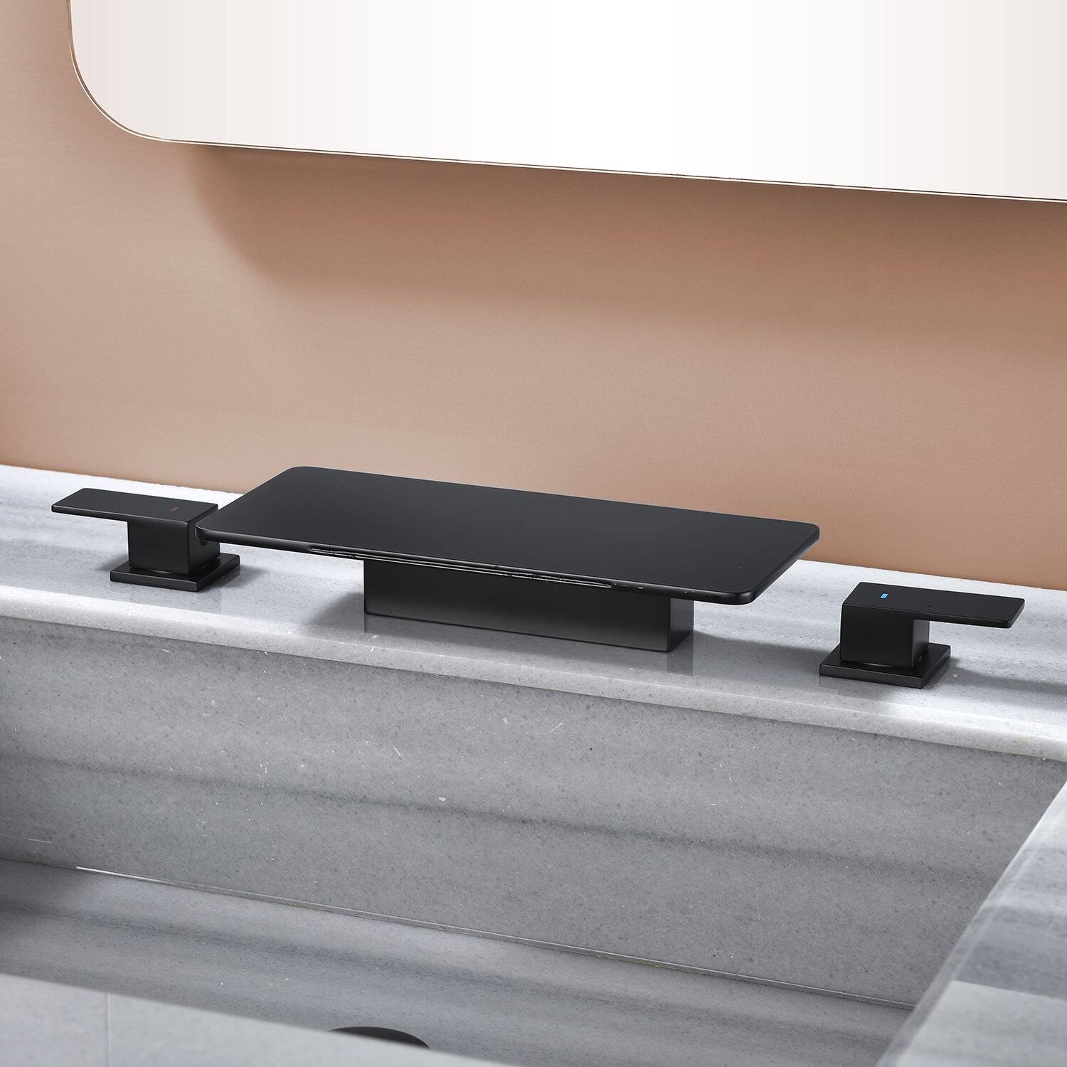 Alt View 2. Boyel Living - Black Faucet SUS304 Waterfall Spout cUPC Quick Connect Temporary Shelf - Matte Black.