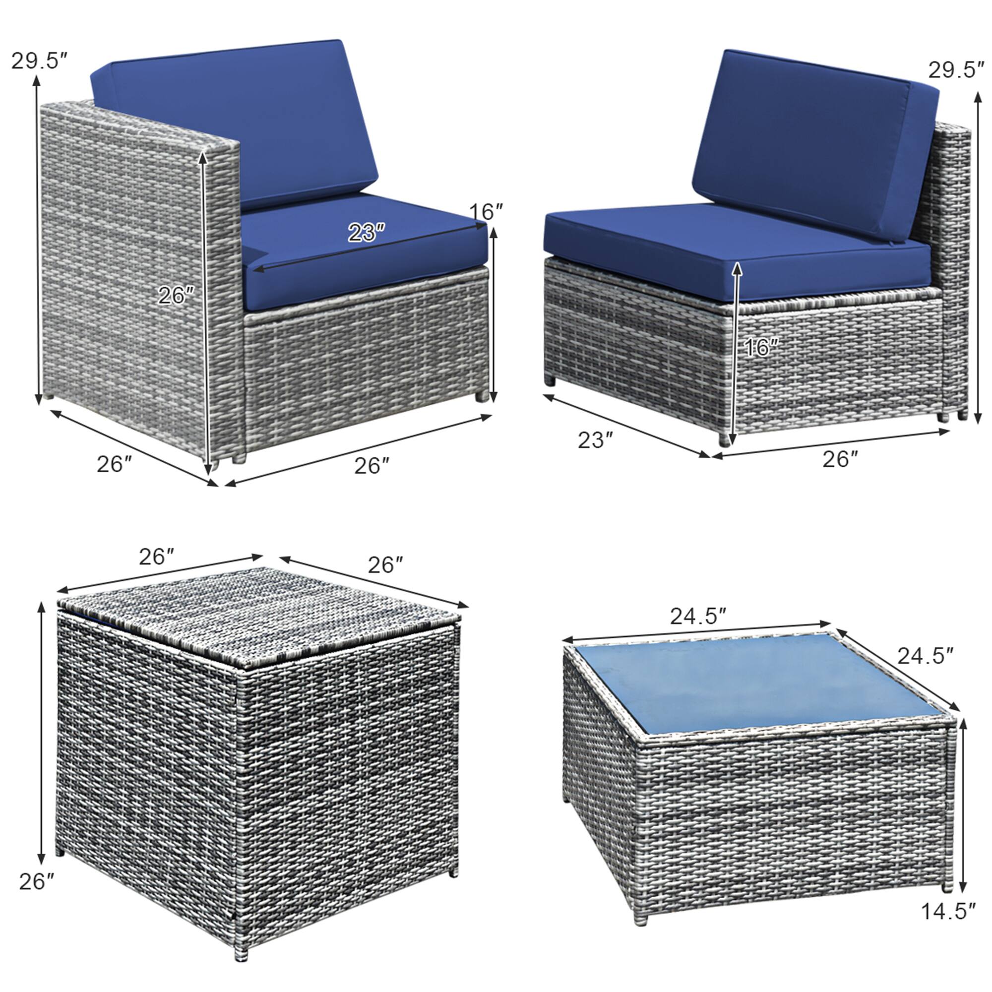 29.5", 29.5", 23", 16", 26", 16", 26", 26", 23", 26", 26", 26", 24.5", 24.5", 26", 14.5"