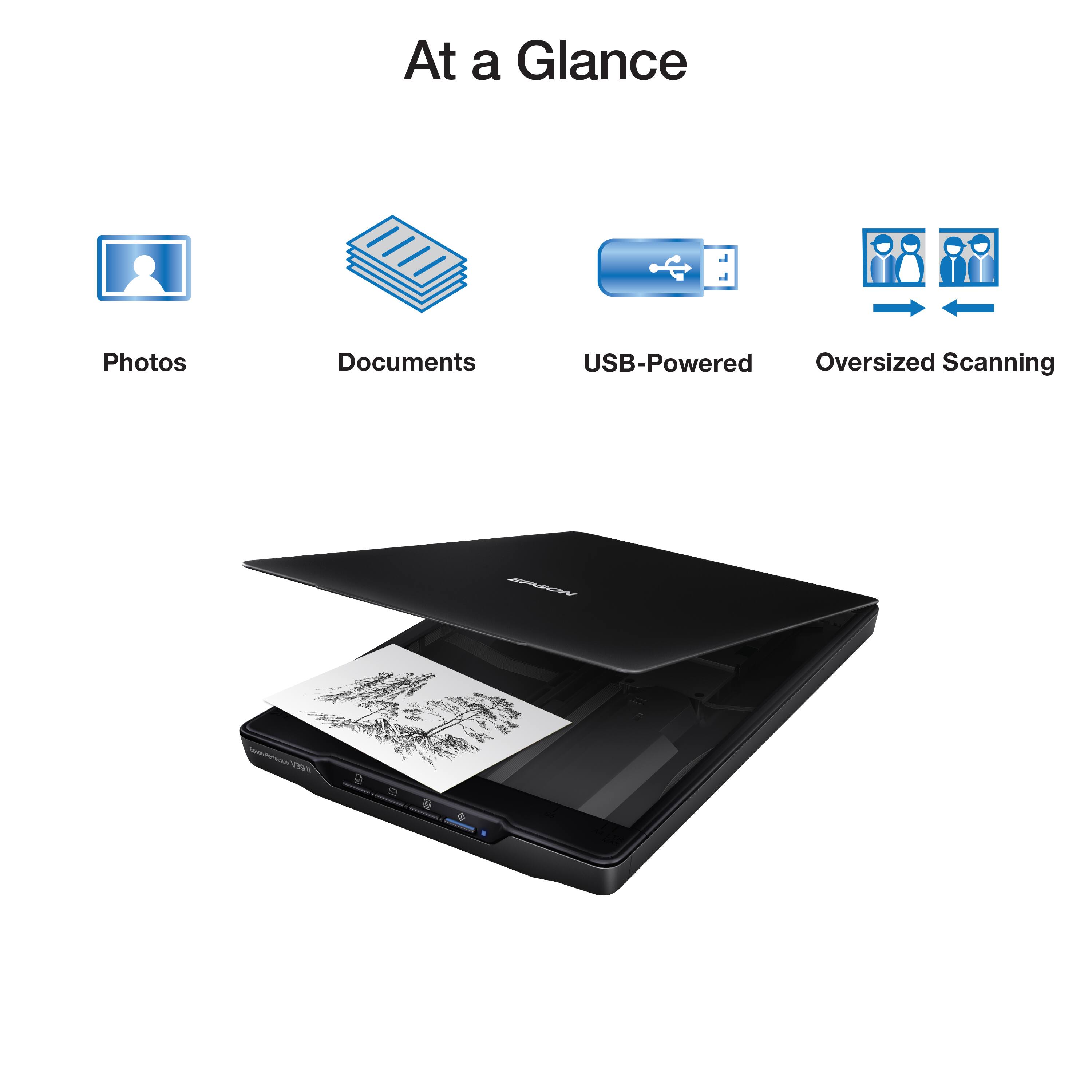 At a Glance: Photos, Documents, USB-Powered, Oversized Scanning