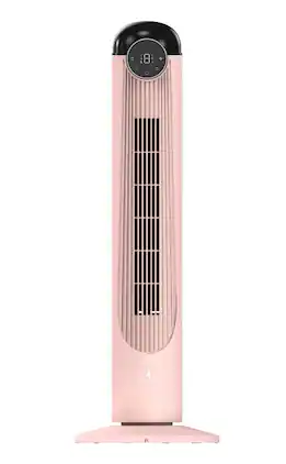 Electactic - 36 Inch Tower Fan with Remote Control, 6 Speeds, 90° Oscillation, Bladeless - Pink