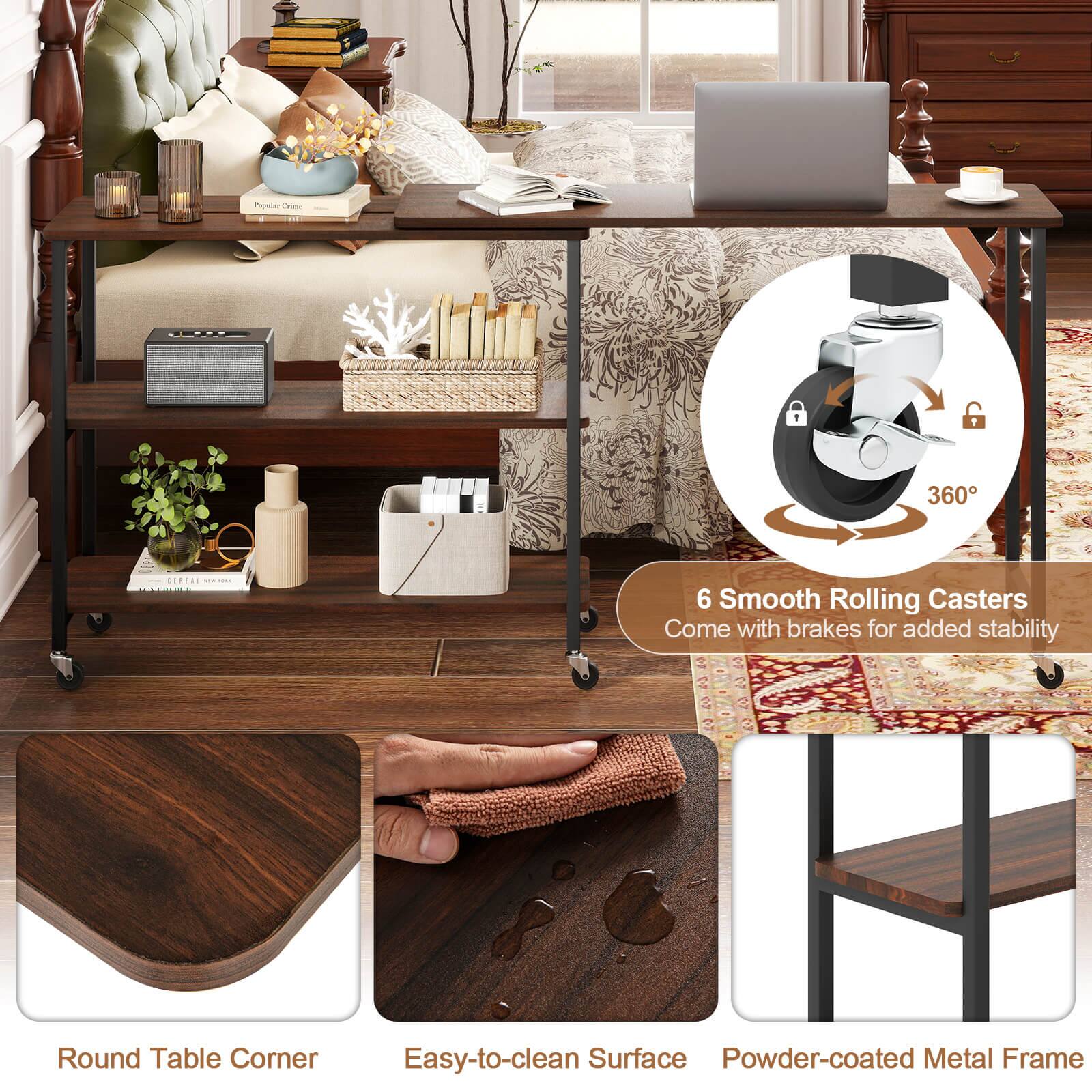 - Poplar
- 6 Smooth Rolling Casters
- Come with brakes for added stability
- Round Table Corner
- Easy-to-clean Surface
- Powder-coated Metal Frame