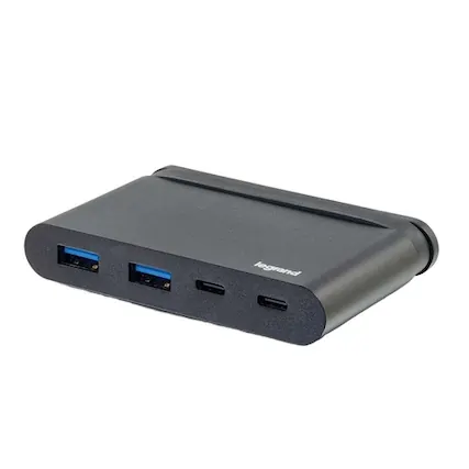 Front. C2G - 757120269144 USB C Hub - Black - USB A x2, USB C and Power Delivery Up To 100 Watts - External - 4 USB Ports - 4 USB 3.1 - Black.