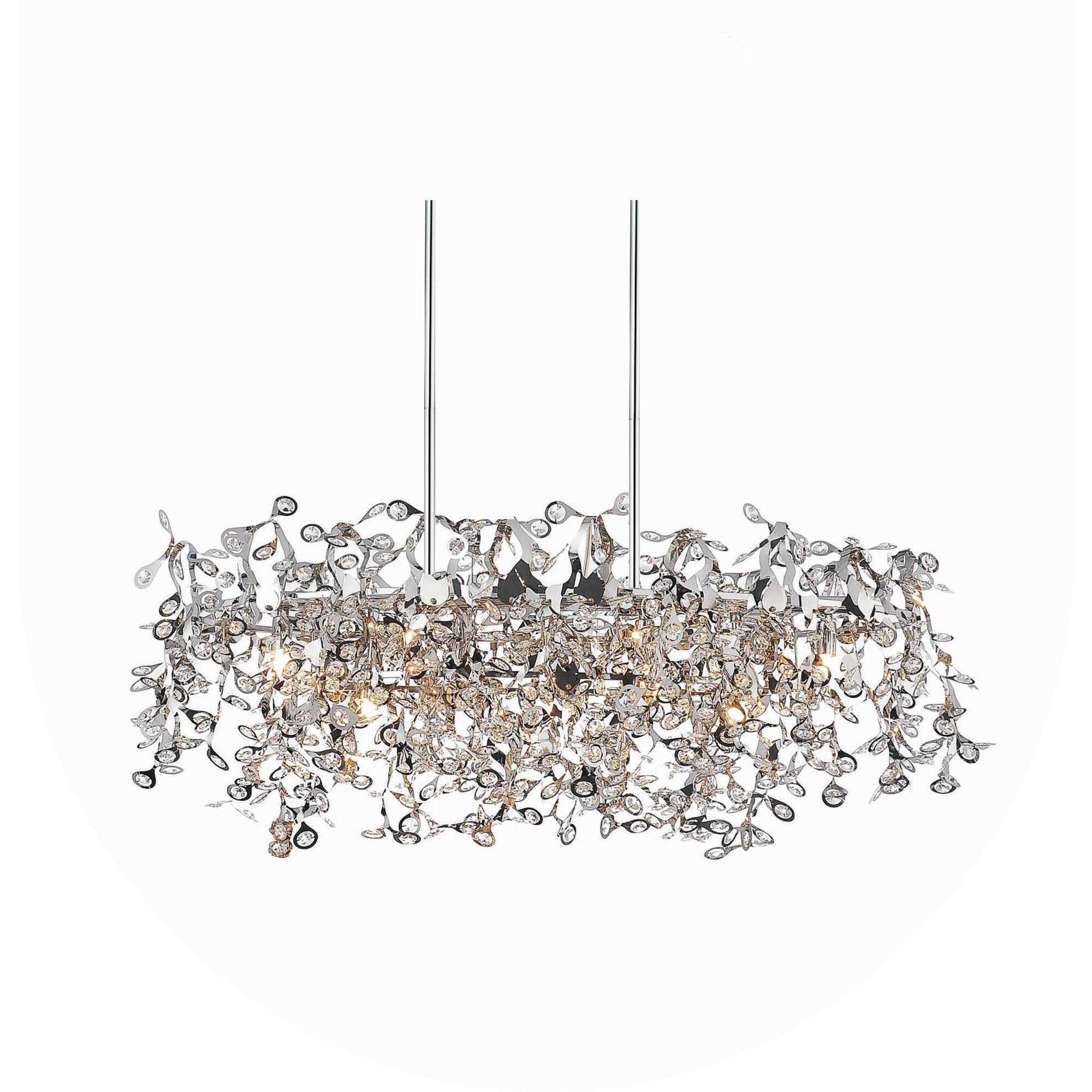 Front. CWI Lighting - Flurry 7 Light Down Chandelier With Chrome Finish - Chrome.