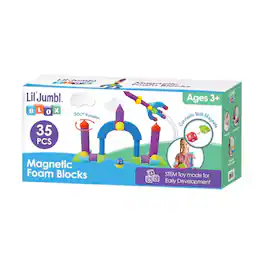 Lil' Jumbl - 35-Piece Magnetic Building Blocks Play Set, Durable & Waterproof Toddler Toys 3-6