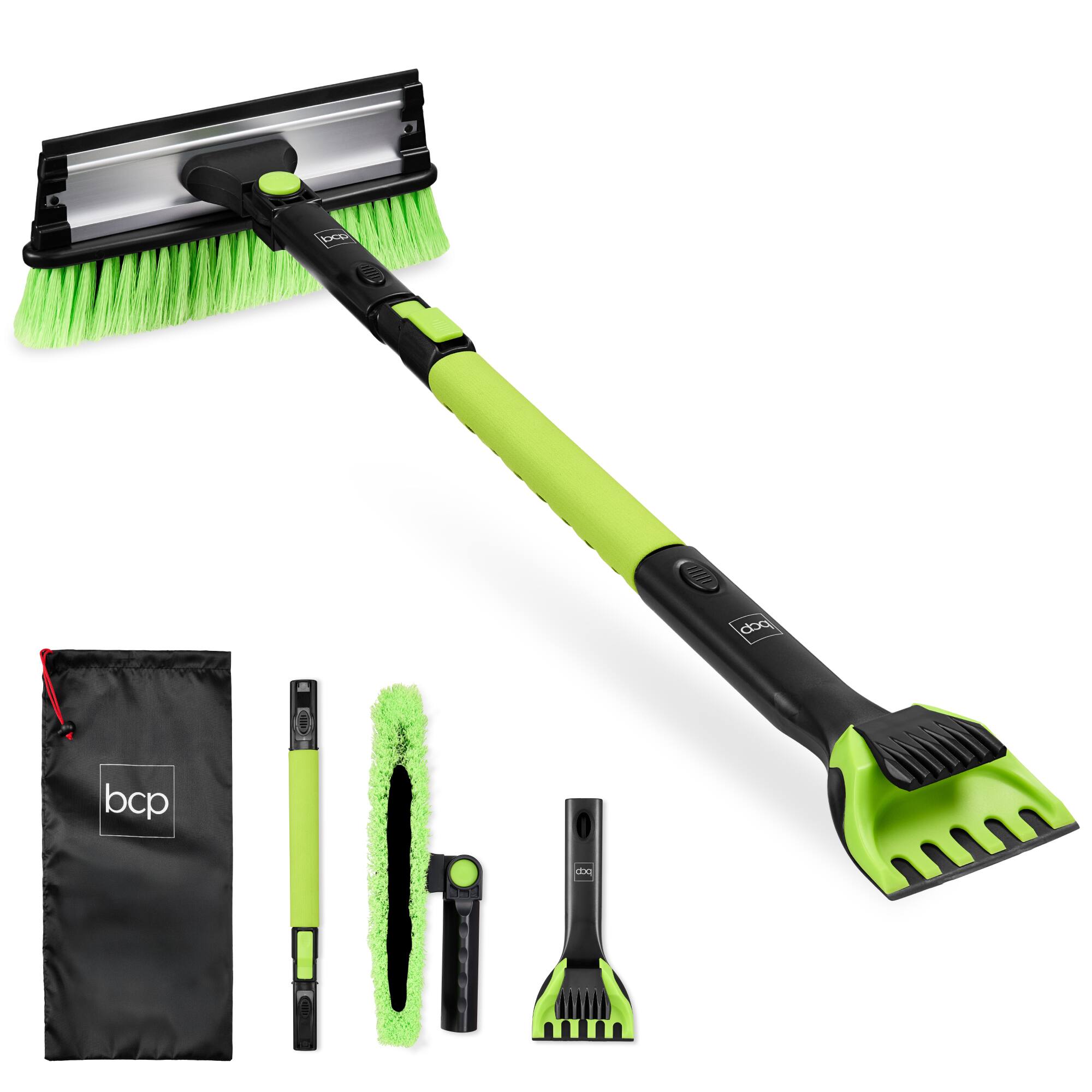 Best Choice Products - 39" Extendable Snow Brush with Squeegee & Ice Scraper, Auto Snow Brush, Auto Ice Scraper - Lime