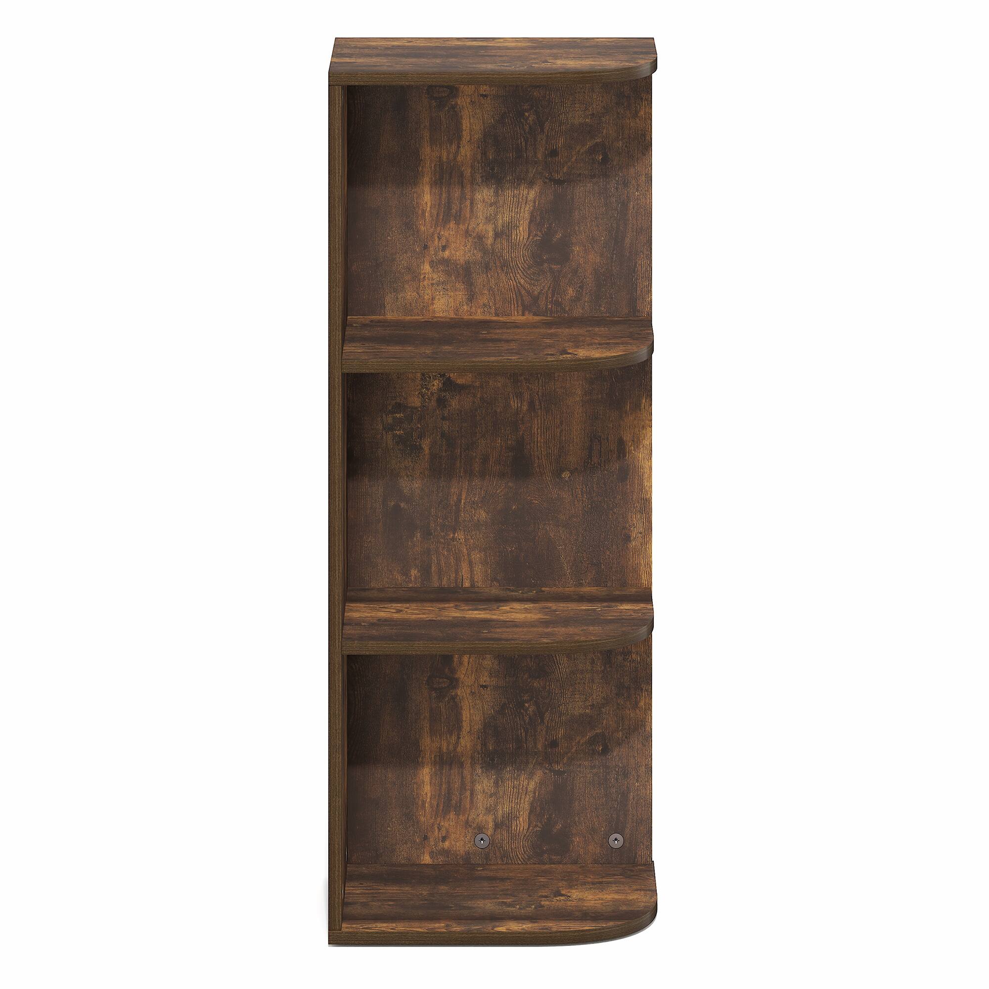 Alt View 6. Furinno - PASIR Book Shelf, 3-Tier Corner Bookshelf with Open Shelf, Standing Bookcase, 9.3 x 12 x 31.5 - Amber Pine.