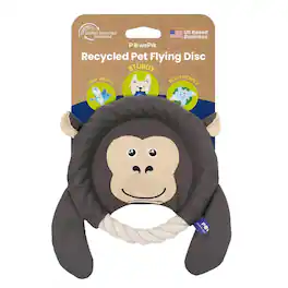 PawsPik - 2-in-1 Adventurous Ape Flying Disc & Tug Dog Toy - Black