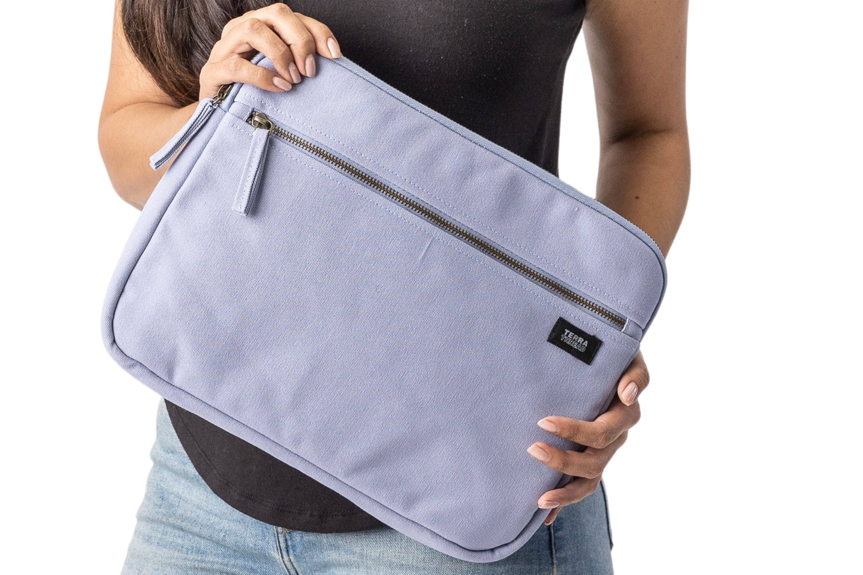 Alt View 2. Terra Thread - Organic Cotton Laptop Sleeve 13 inches - Lavender.