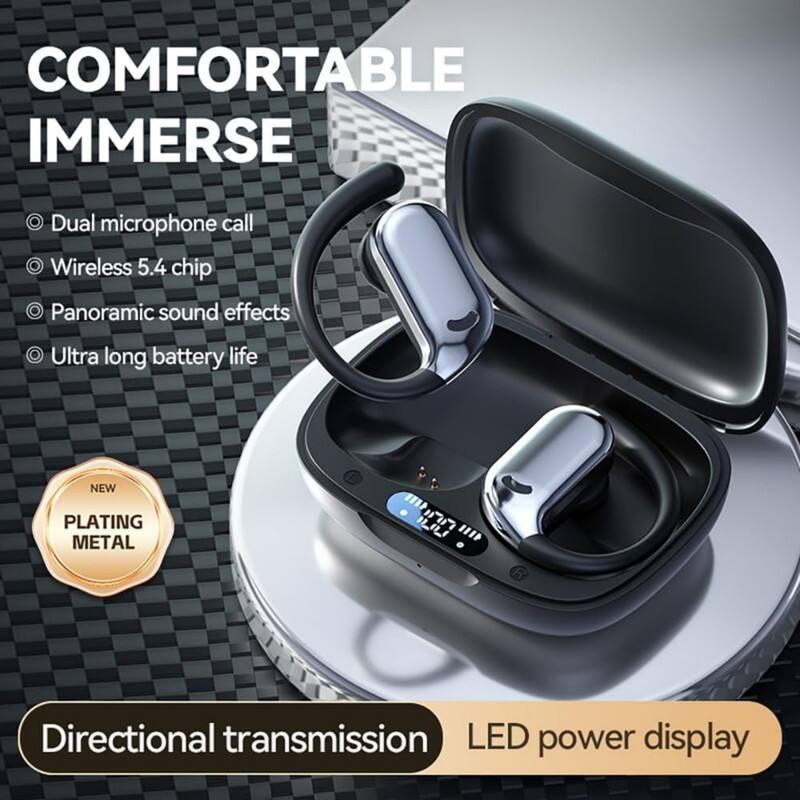 COMFORTABLE IMMERSE

- Dual microphone call
- Wireless 5.4 chip
- Panoramic sound effects
- Ultra long battery life

NEW PLATING METAL

Directional transmission

LED power display