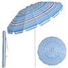 Front. Costway - Costway 8 FT Beach Umbrella Outdoor Tilt Sunshade Sand Anchor W/Carry Bag - Blue.