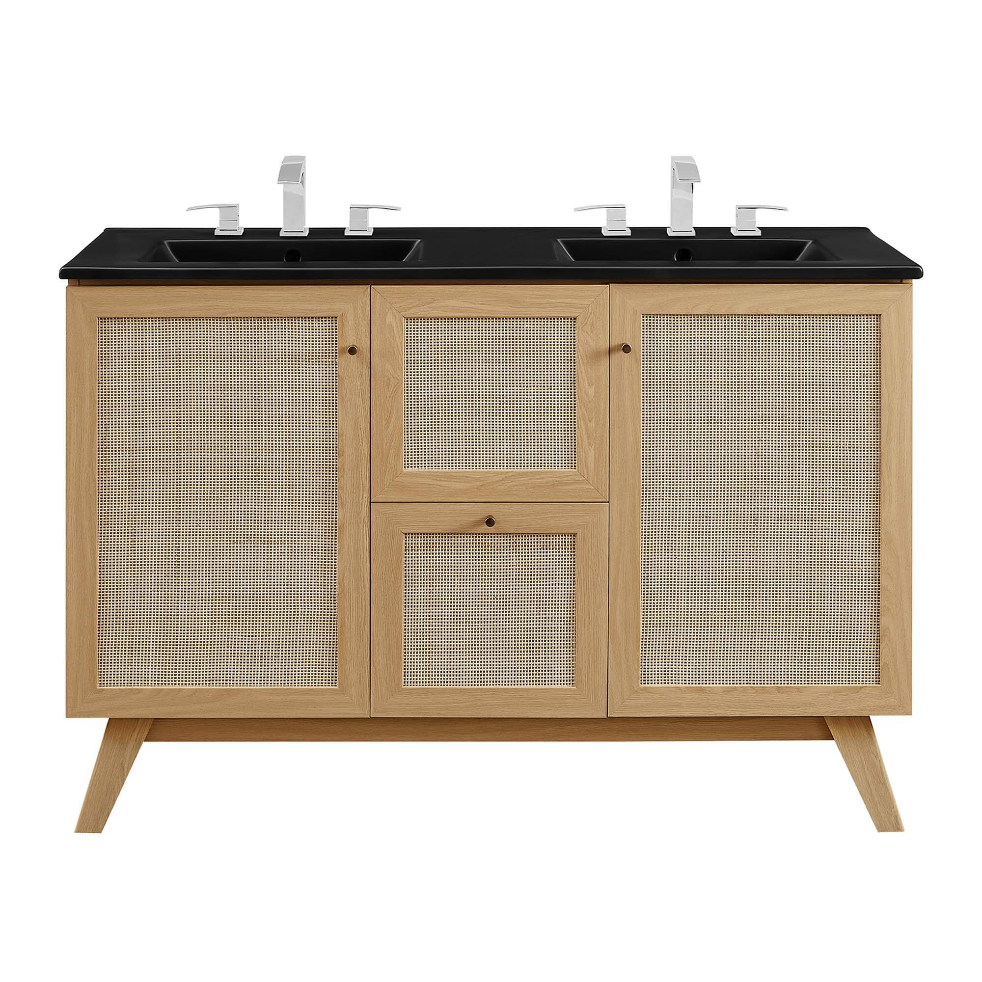 Alt View 8. Modway - Soma Bathroom Vanity with Black Basin Included by Modway - Oak Black.