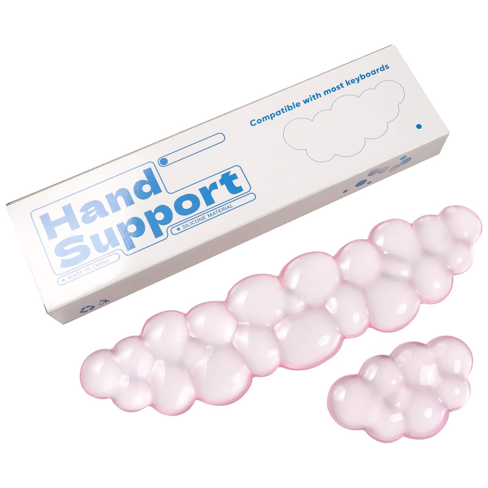 Pacoar Cade - Gel Cloud And Mouse Wrist Rest Set - Clear For 60 /68 /75 Comfort Support Typing Gaming Cloudand Mouse Wrist Rest - Light Pink