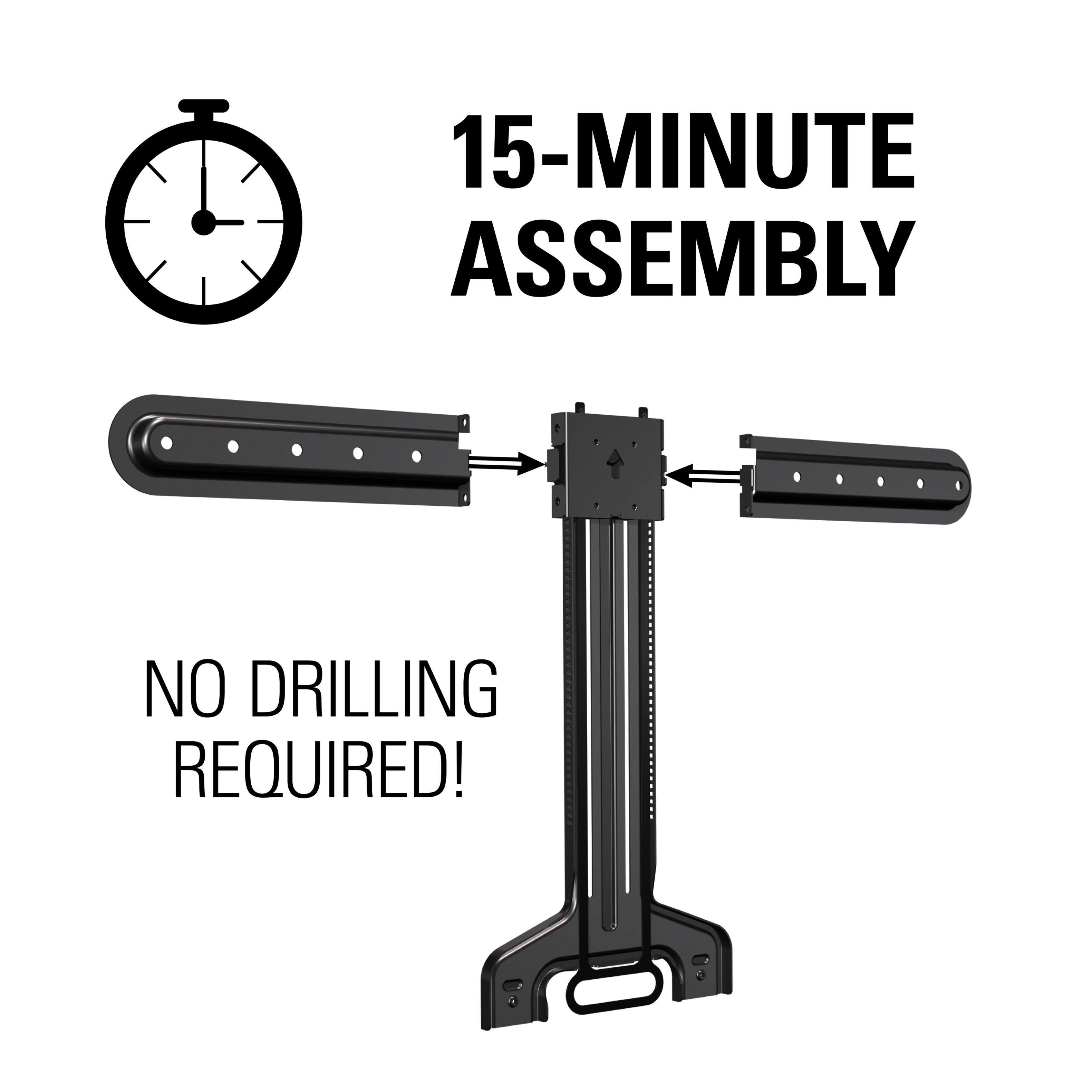 15-minute assembly. No drilling required!