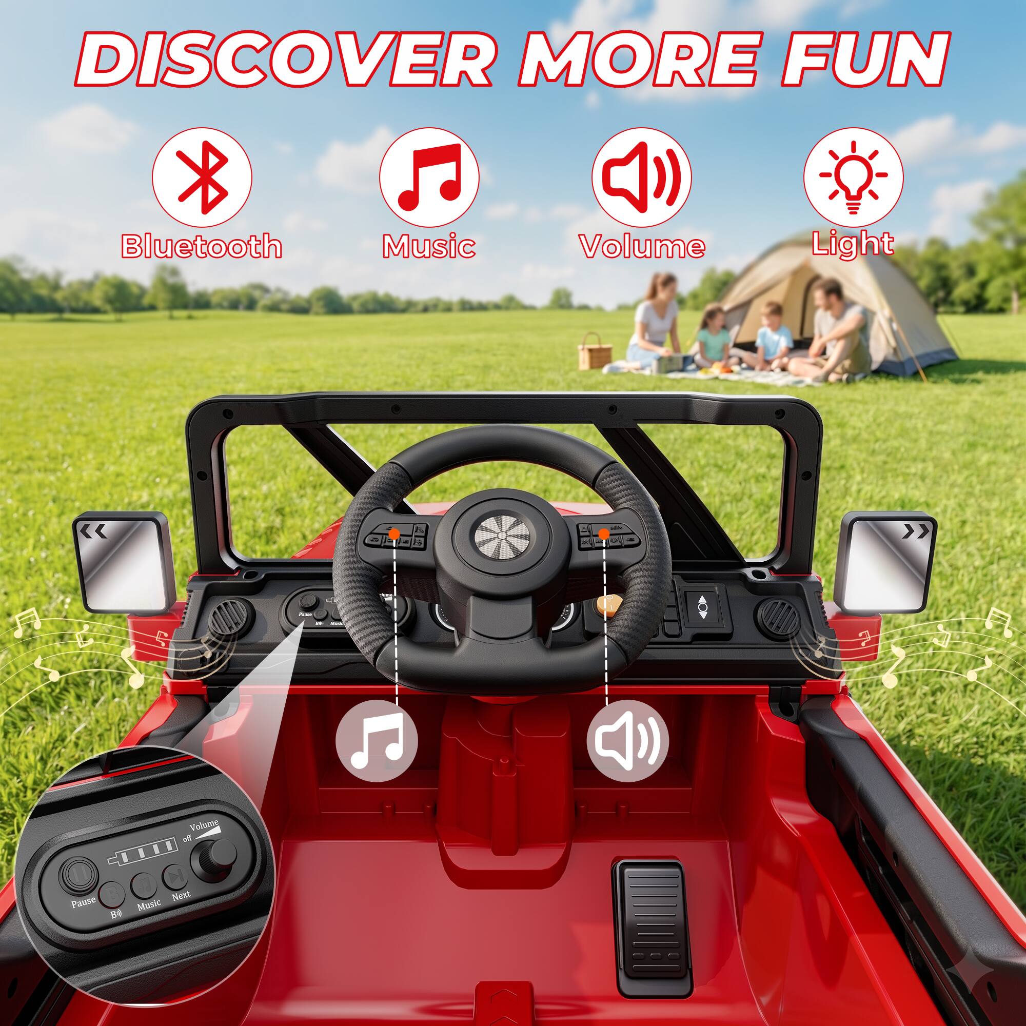 ANPABO 12V Ride on Toys for Toddlers, Electric Ride On Car for Kids ...