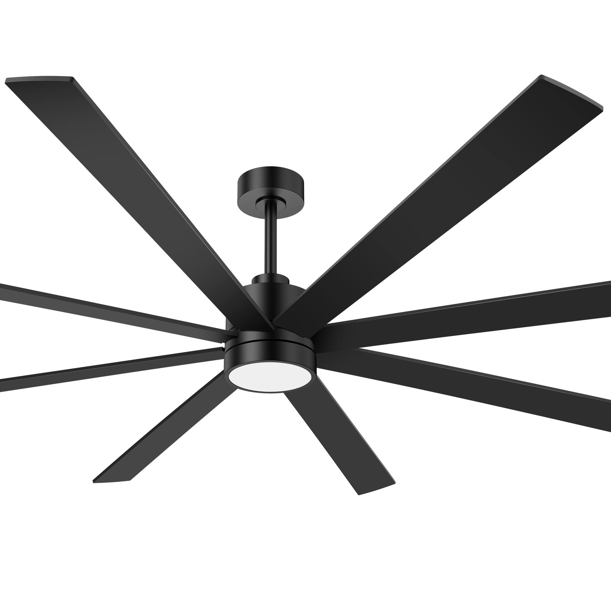 Alt View 9. Breezary - 72-Inch Modern LED Ceiling Fan, 8 Plywood Blades, Quiet DC Motor, 6 Speeds, Timer & Remote, 6"/12" Downrod - 72-inch Black Ceiling Fan.