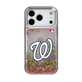 Keyscaper - MLB - Washington Nationals Linen Logo iPhone Glitter Case - 13 - Multicolor