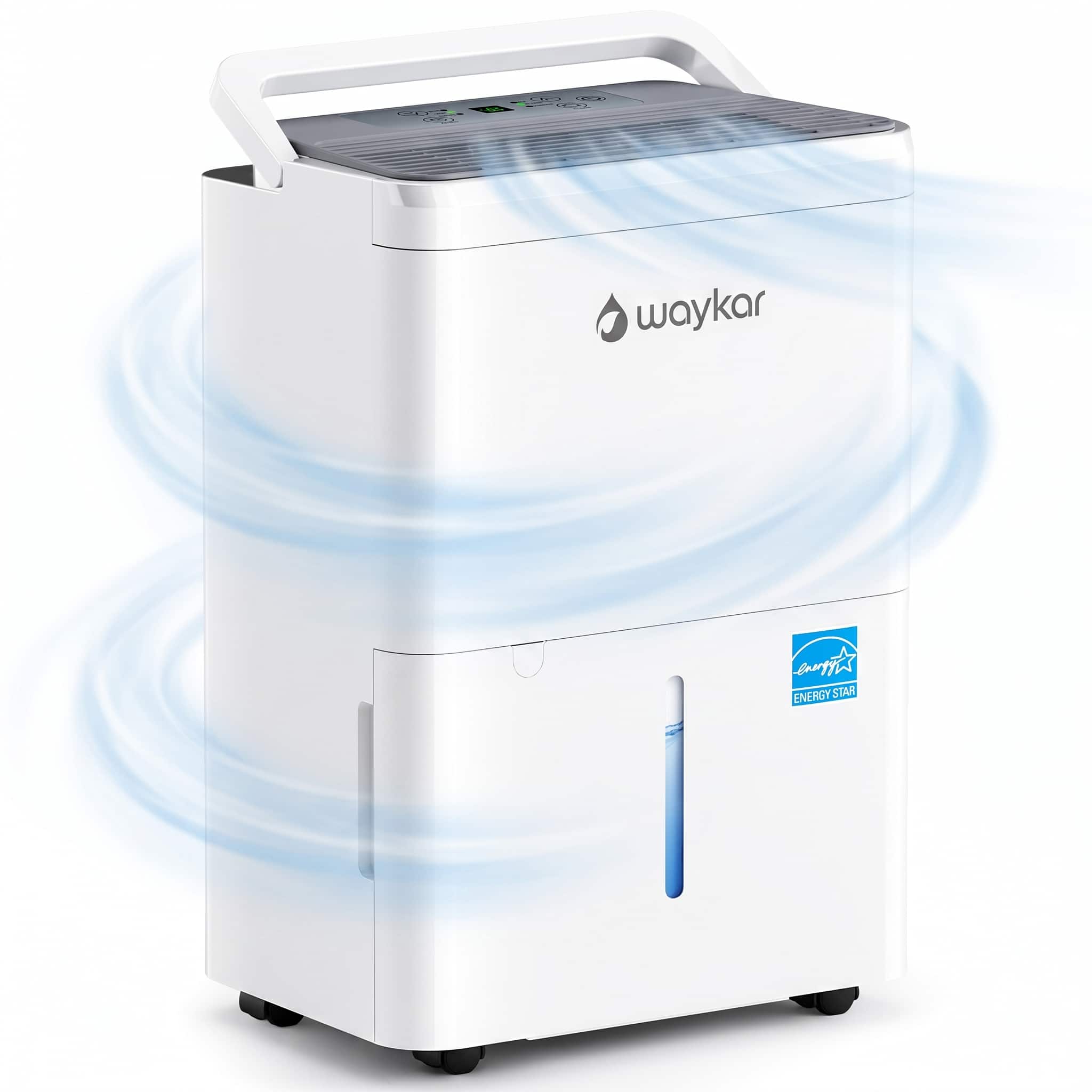 Waykar - 30-Pint Energy Star Quiet Dehumidifier with Power-Off Delay Protection for Bedroom and Basement up to 2000 sq. ft - White