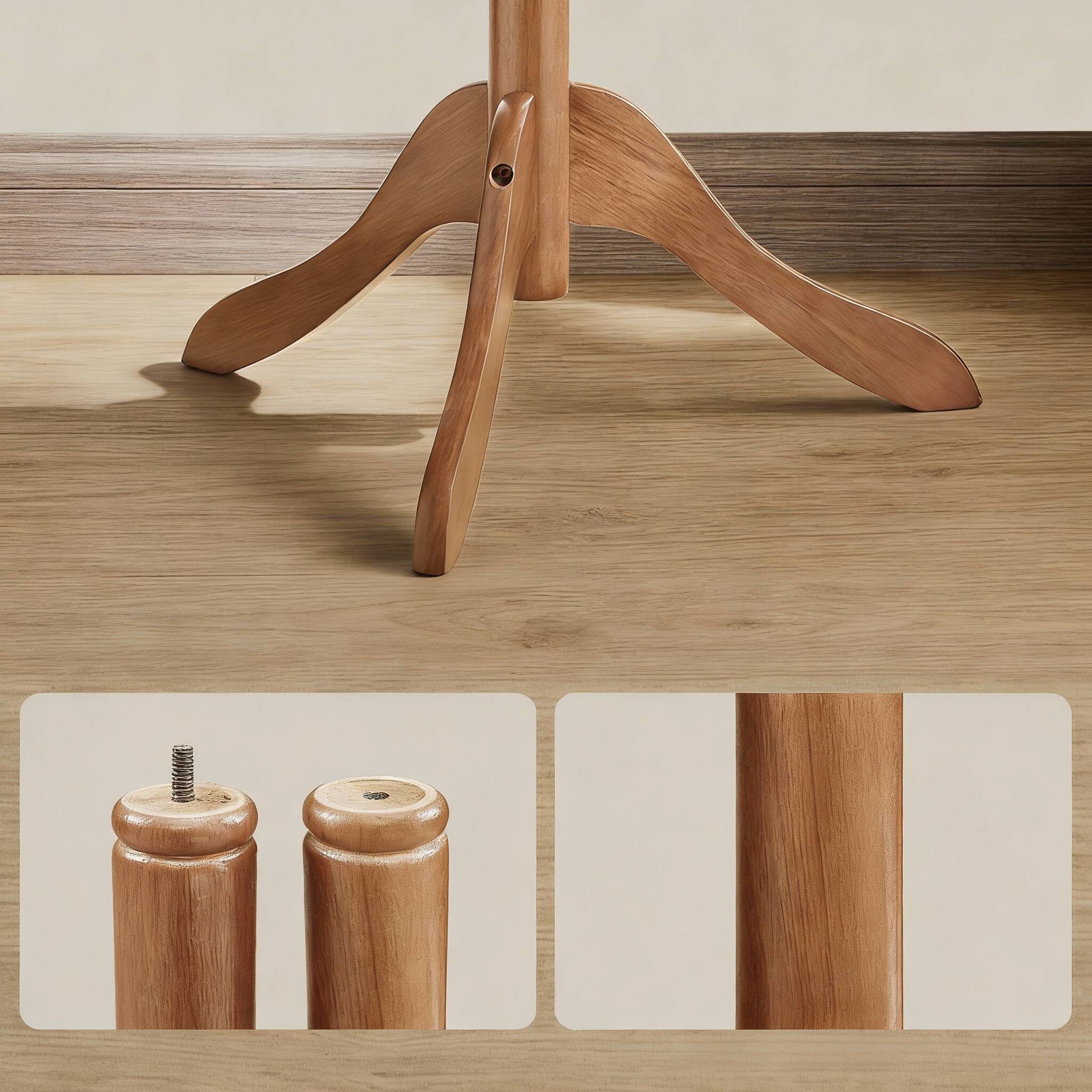 Alt View 3. Frangdom - Rubberwood Hall Tree 10-Hook Free-Standing Coat Rack - Ink Black 18.8"D x 18.8"W x 71.6"H.