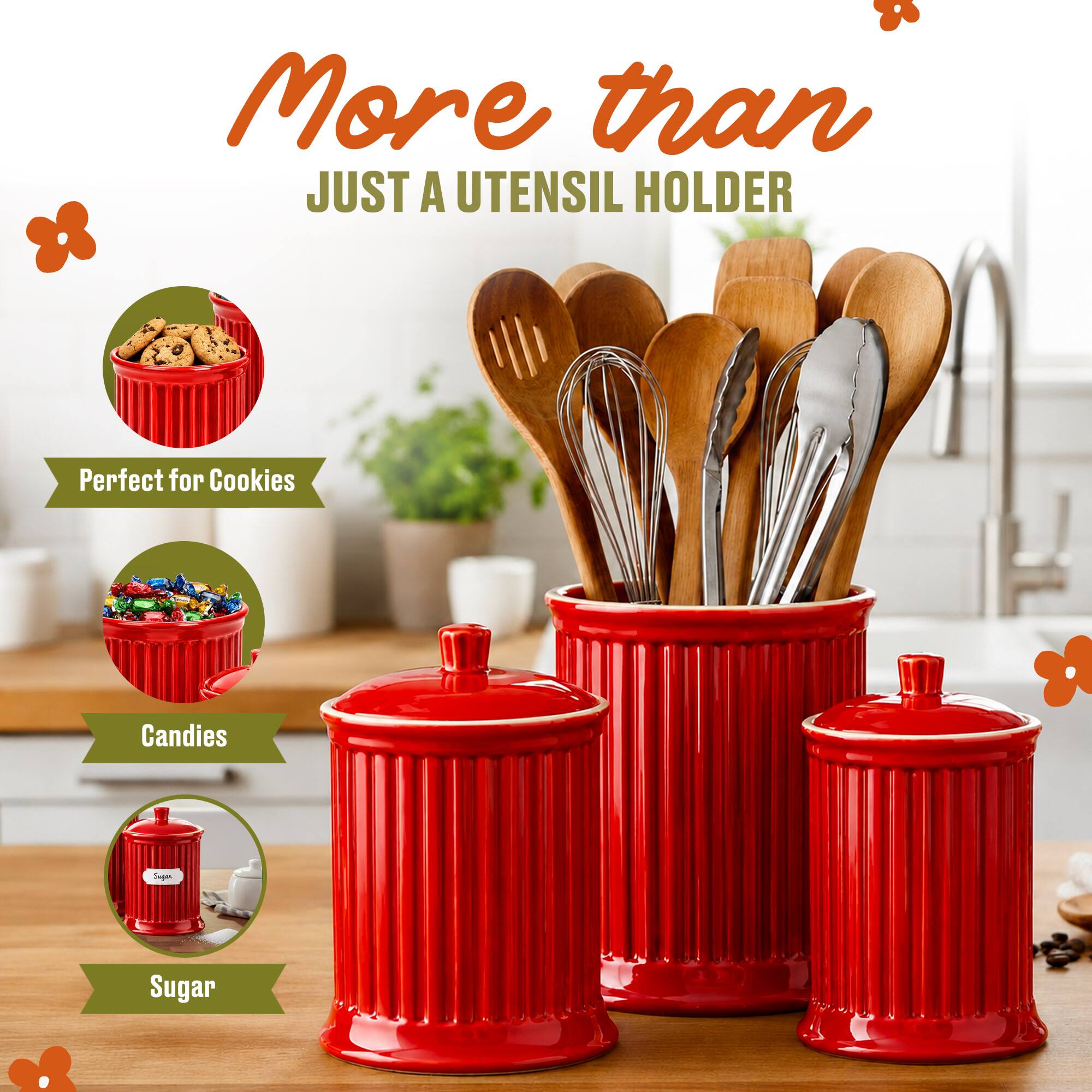 More than JUST A UTENSIL HOLDER

Perfect for Cookies
Candies
Sugar