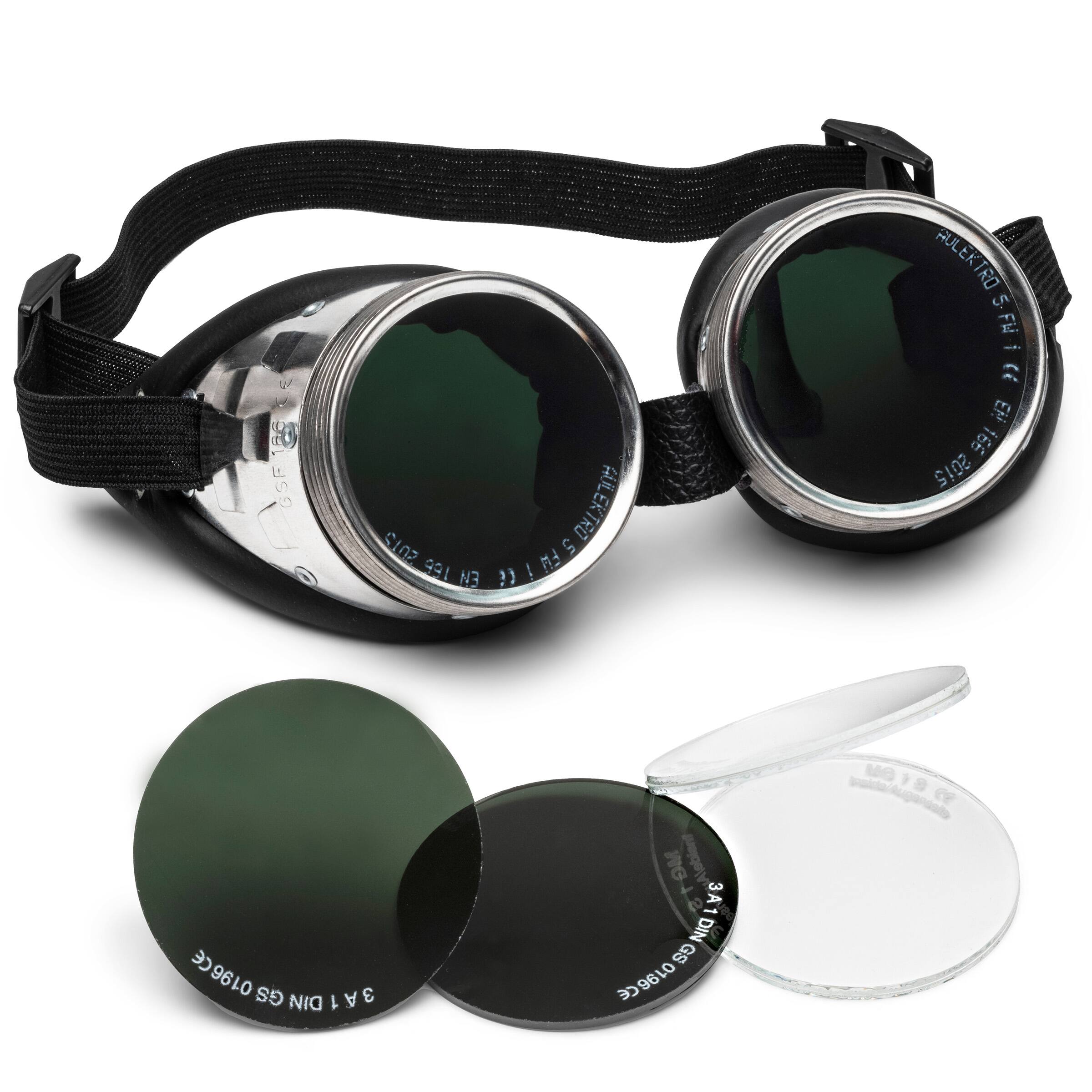 Kings County Tools - Welding Glasses Safety Goggles - Silver and Black