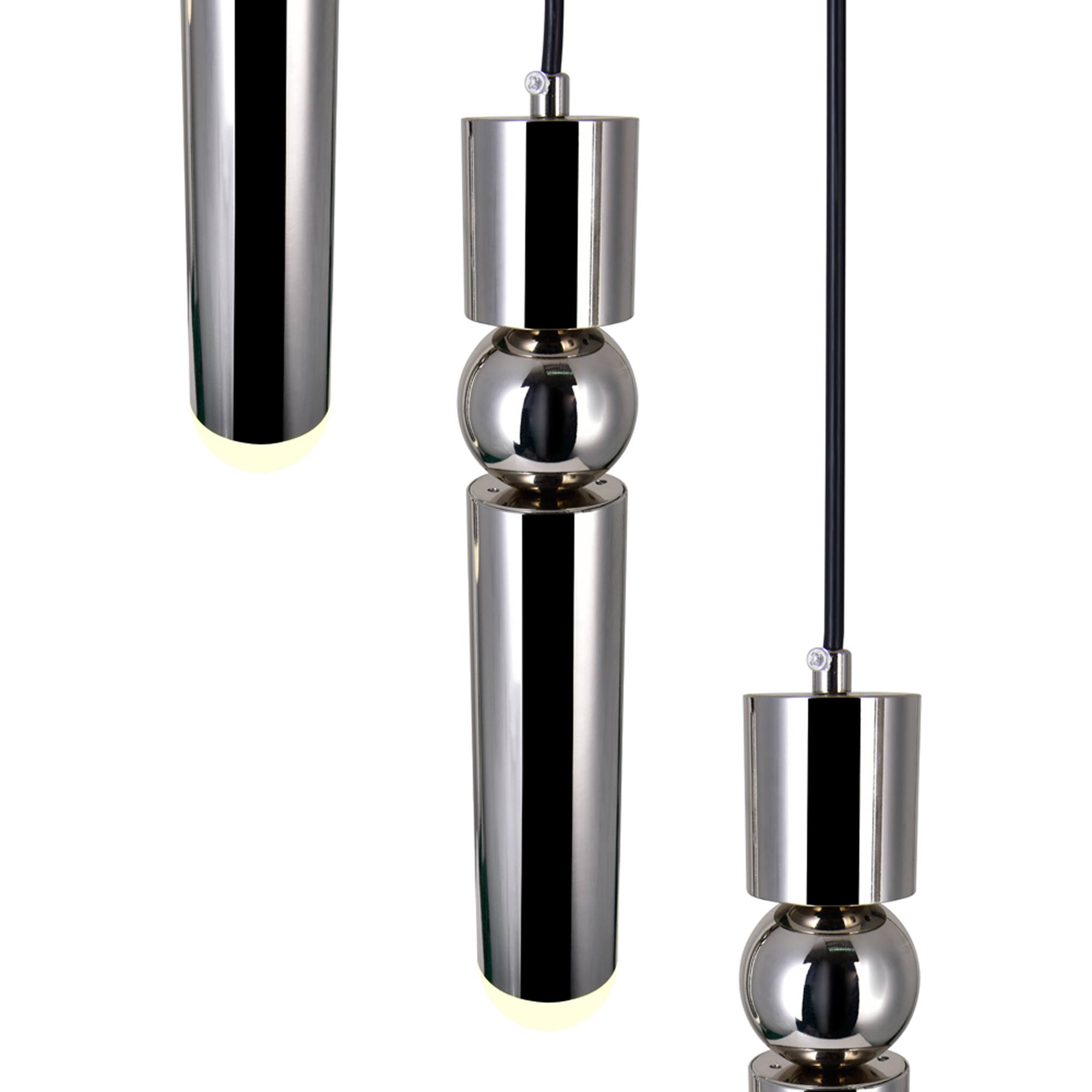 Left. CWI Lighting - Chime LED Pendant With Polished Nickel Finish - Polished Nickel.