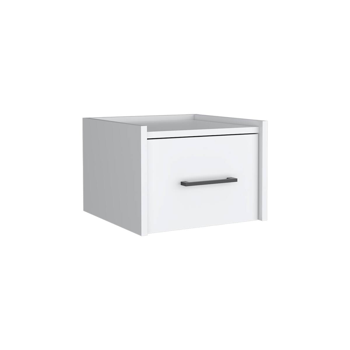 Alt View 1. Loheer - Loheer White Floating Nightstand with Drawer, Wall Mounted Space Saving Bedside Table - White.
