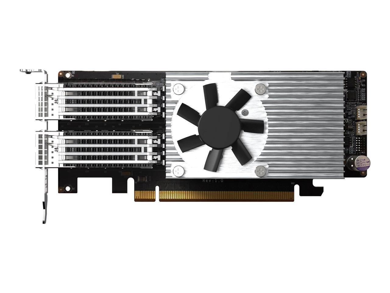 Alt View 1. QNAP - QNAP 2PORT QSFP28 100GBE NETWORK EXPANSION CARD LP PCIE GEN4X16.