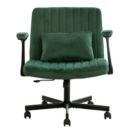 GOODSILO - Modern Linen Office Chair with Criss Cross Base & Armrests - Green