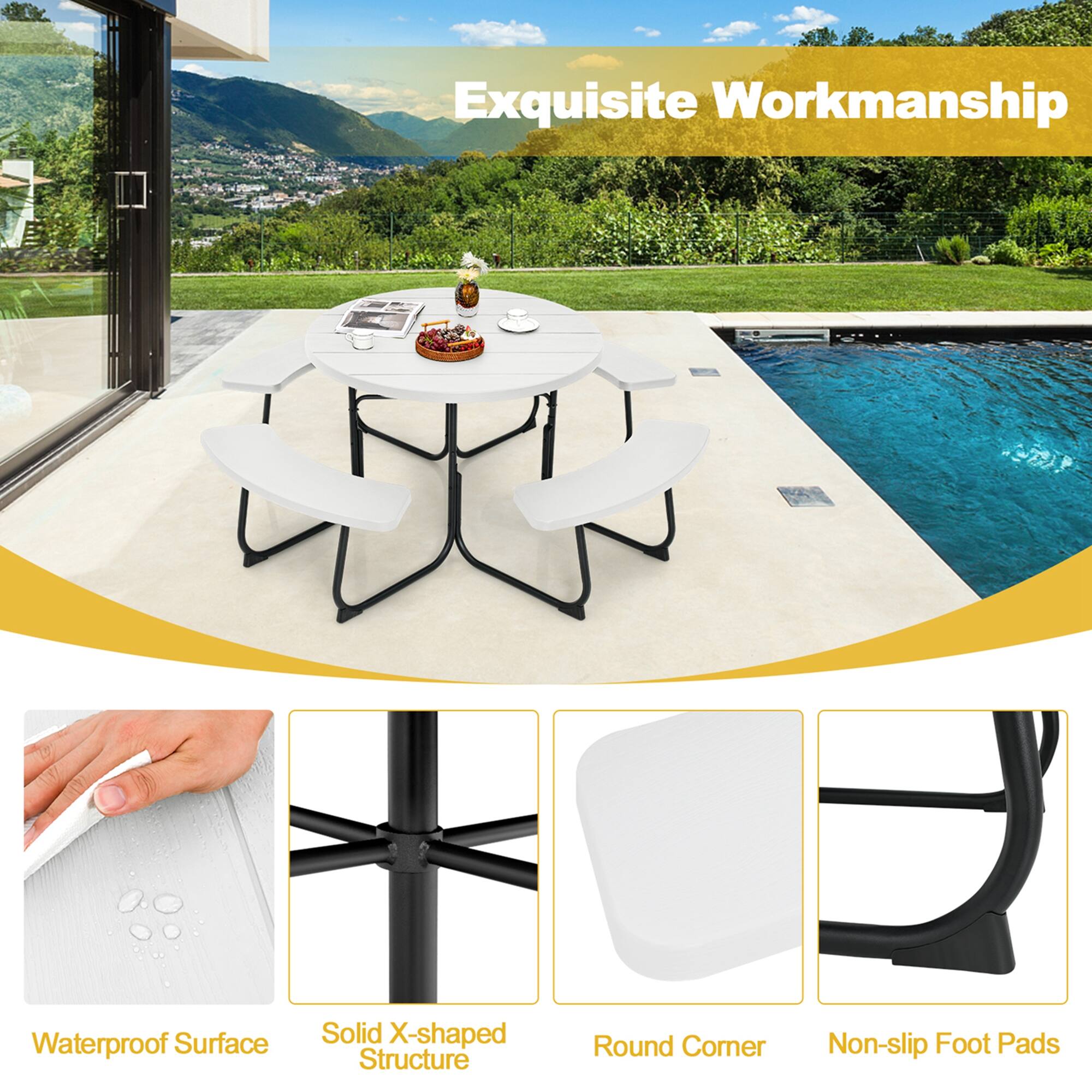 Exquisite Workmanship, Waterproof Surface, Solid X-shaped Structure, Round Corner, Non-slip Foot Pads
