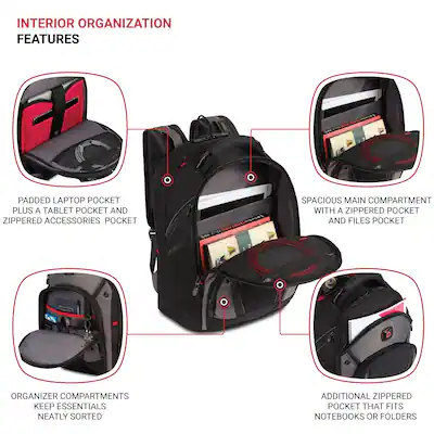 SWISSGEAR 5203 Laptop Backpack in Black/Grey SWISSGEAR 5203 Laptop Backpack in Black/Grey