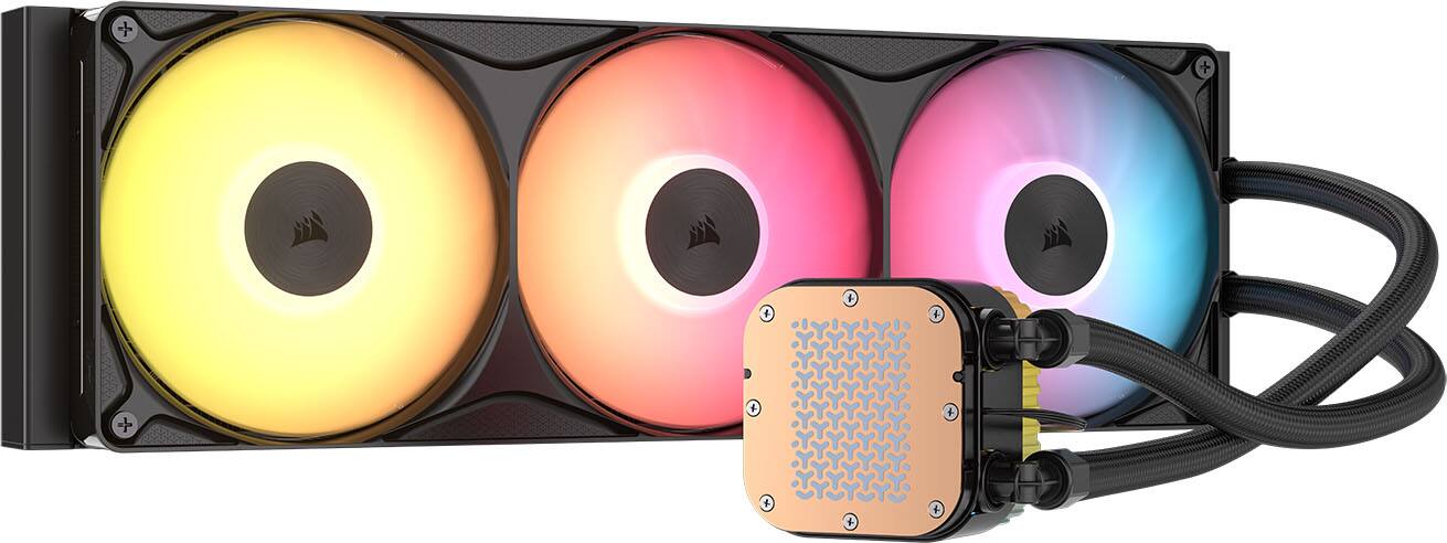 Back. CORSAIR - NAUTILUS II 360 RS ARGB Liquid CPU Cooler – Vibrant ARGB, FlowDrive 2S Pump, RS II ARGB Uni Frame Fans, 360mm Radiator - Black.