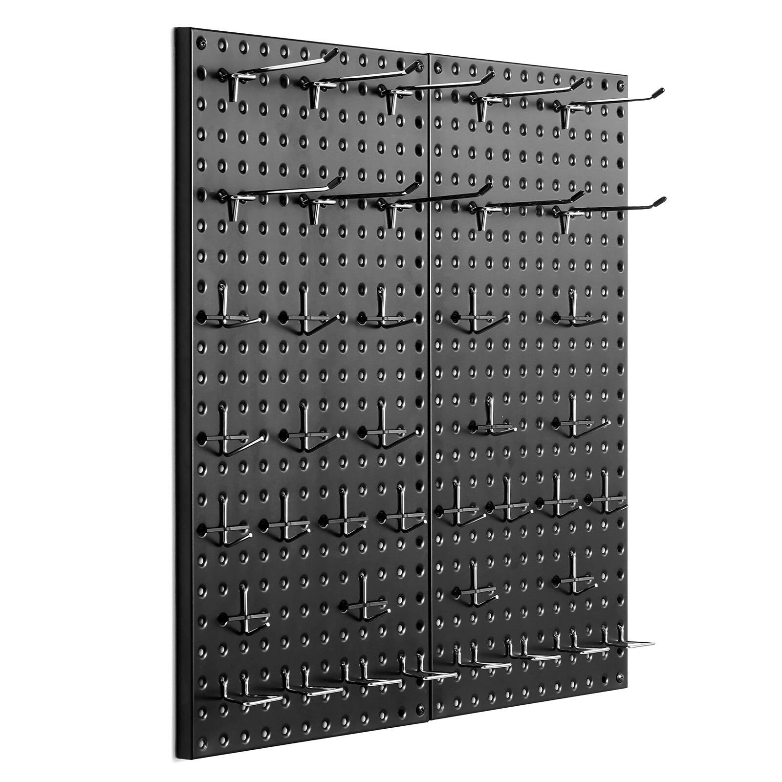 Front. VEVOR - Metal Pegboard Panels,24" x 12" Pegboard,2 Panels,Heavy Duty Peg Board Wall Organizer with Accessories,for Living Room - Black.