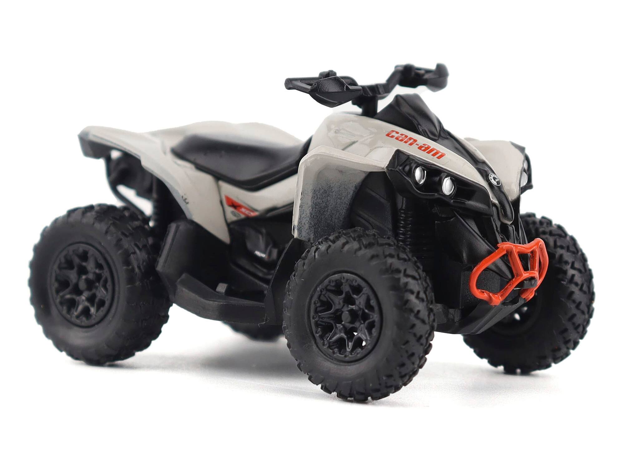 Alt View 5. BRP Models - Can-Am Renegade X XC 1000R ATV Chalk Gray with Driver Figure 1/32 Diecast Model by BRP Models.