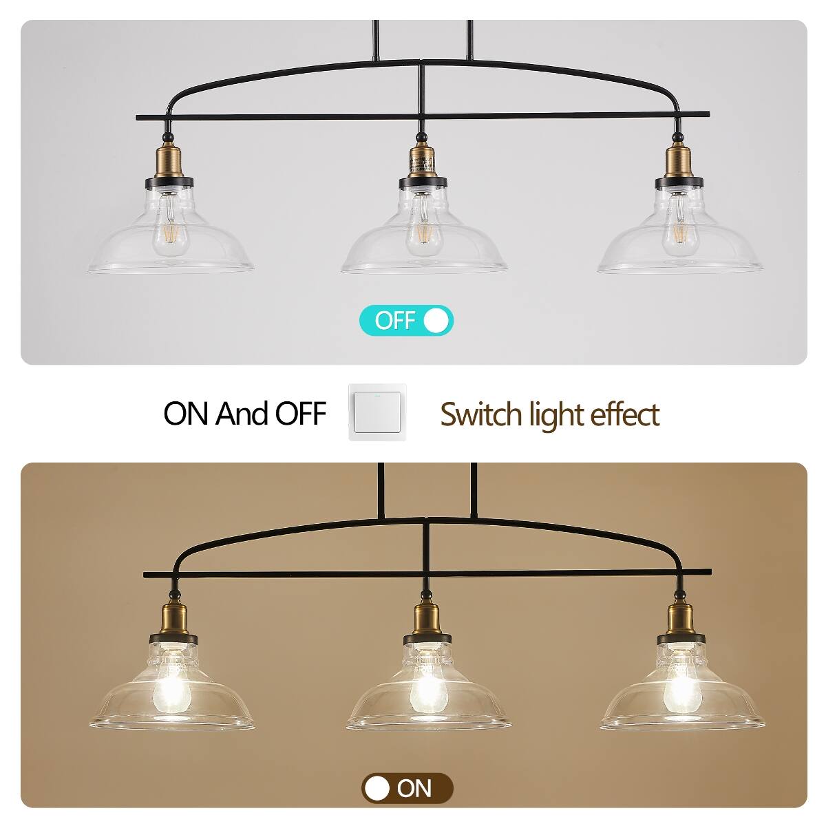 OFF  
ON And OFF  
Switch light effect  
ON