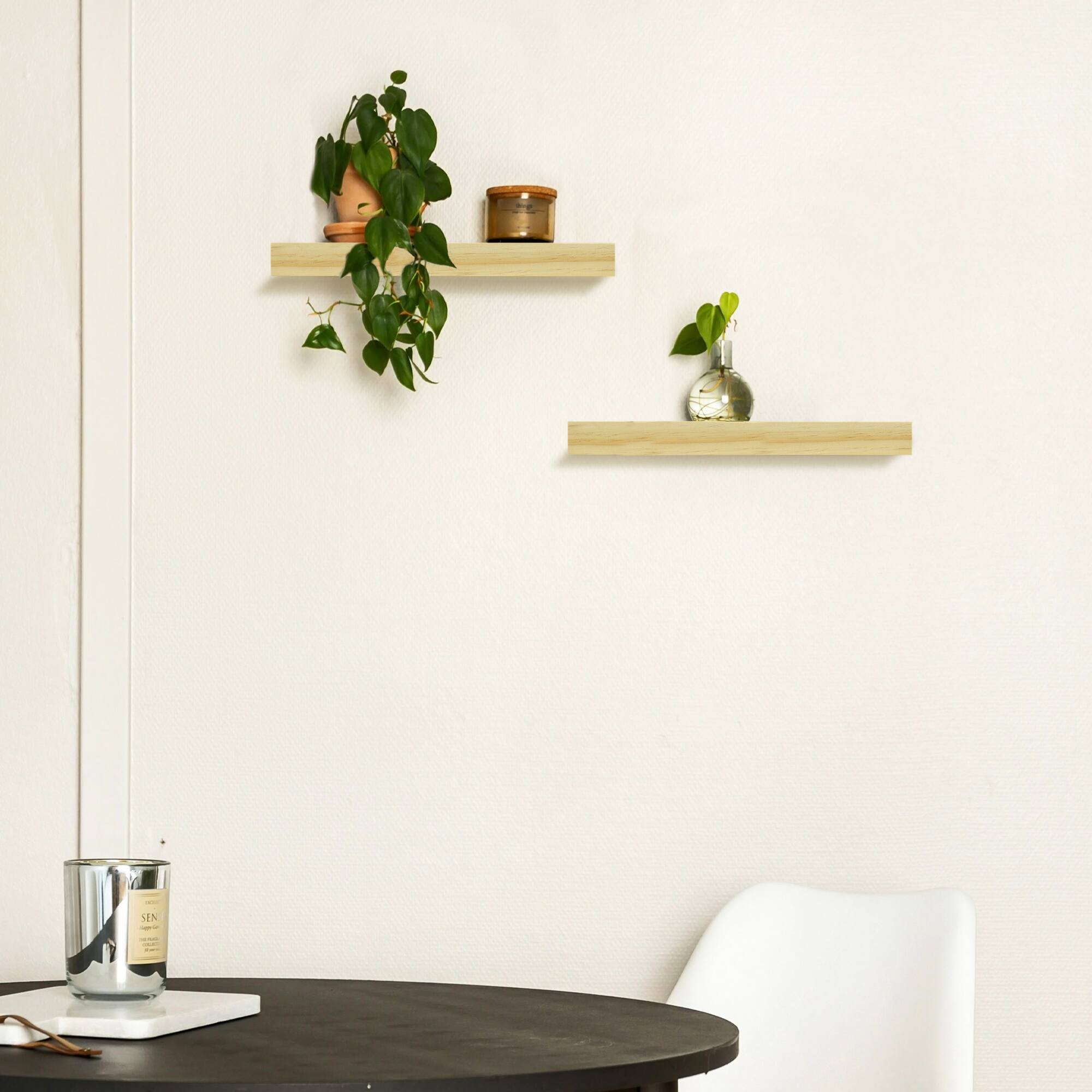 Alt View 6. Sorbus - Sorbus 2 Pack 35" Solid Wood Floating Shelves - for Bathroom Decor, Books, Bedroom & Living Room - Natural.