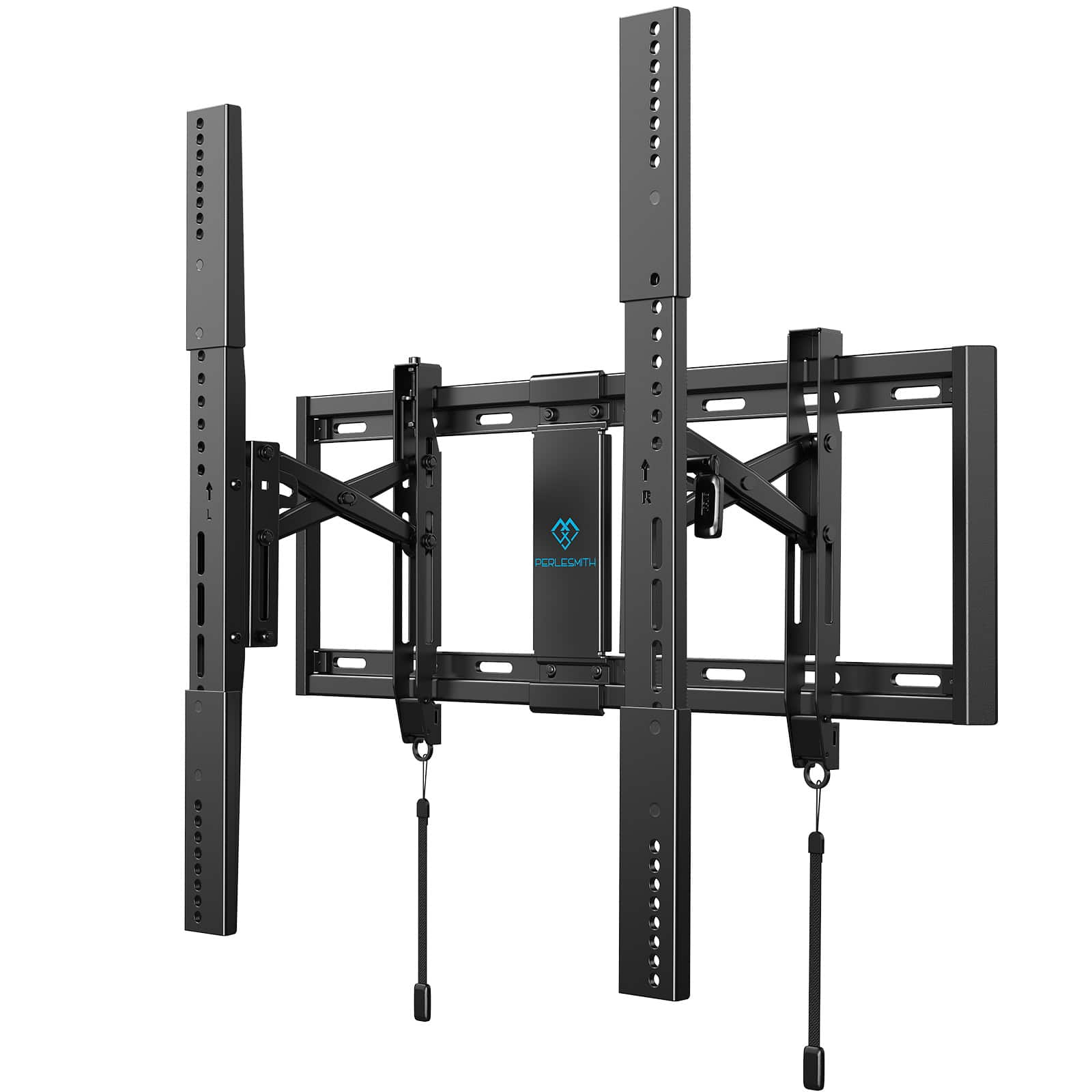 Perlesmith - Extend Tilt & Swivel, TV Wall Mount for 42-100″ TVs, 160lbs Capacity, Fits 16"/24" on Center Stud Widths; Model PSAT3B - Black