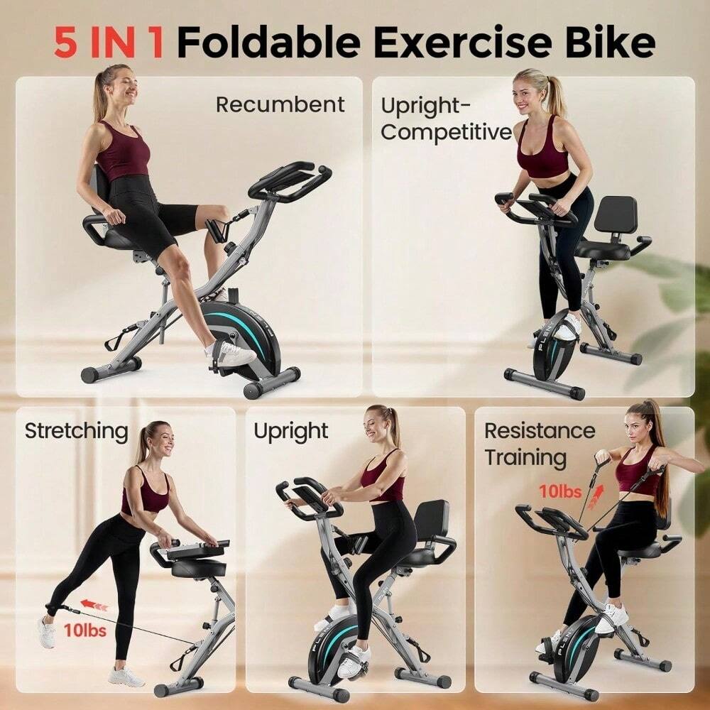 5 IN 1 Foldable Exercise Bike

Recumbent

Upright- Competitive

Stretching

Upright

Resistance Training

10lbs