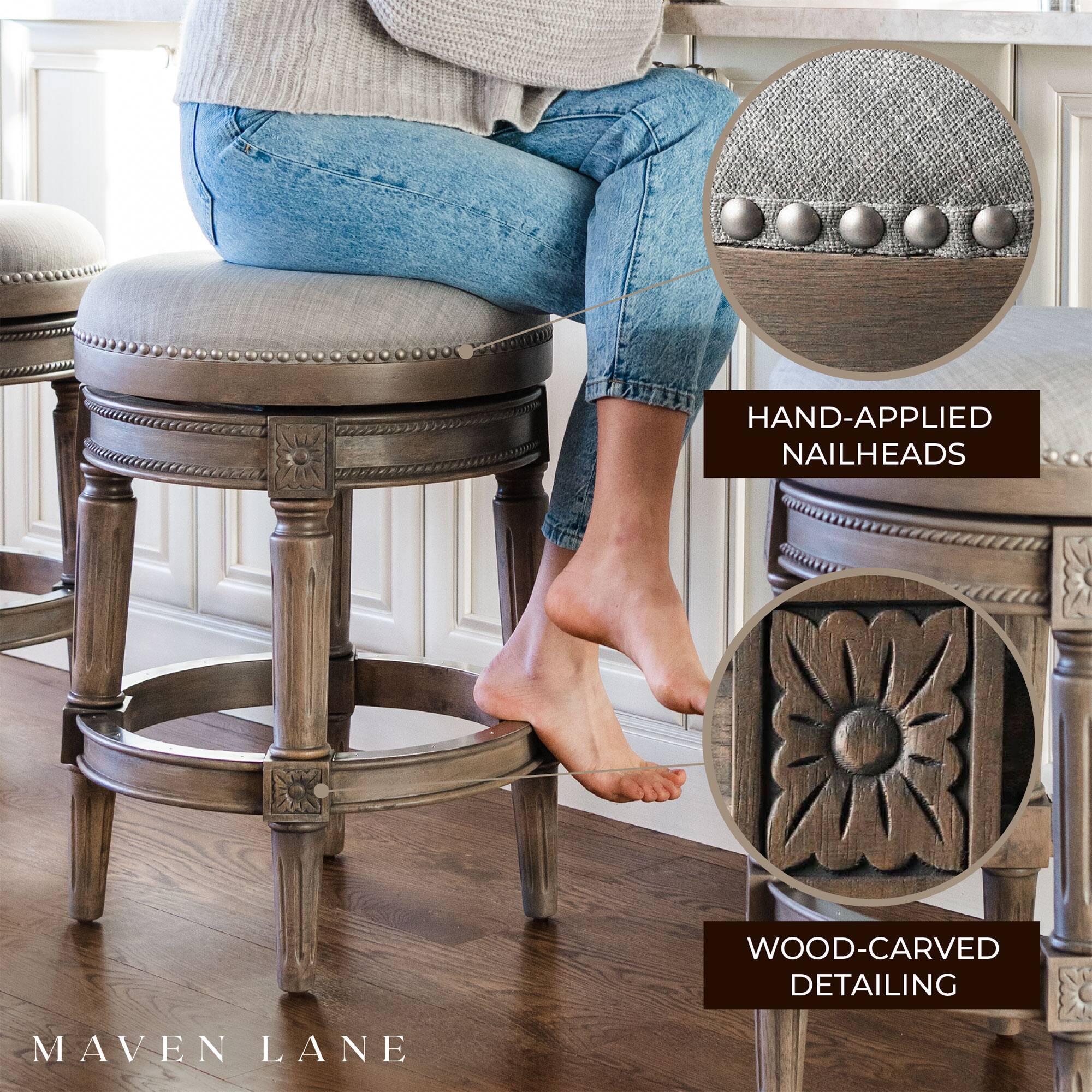MAVEN LANE

HAND-APPLIED NAILHEADS

WOOD-CARVED DETAILING