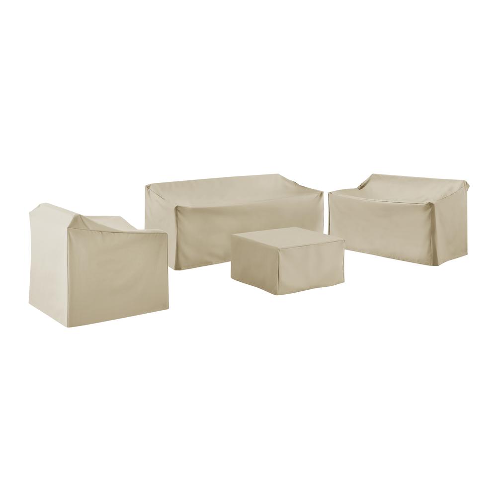 Back. Crosley Furniture - 4Pc Outdoor Furniture Cover Set - Tan.