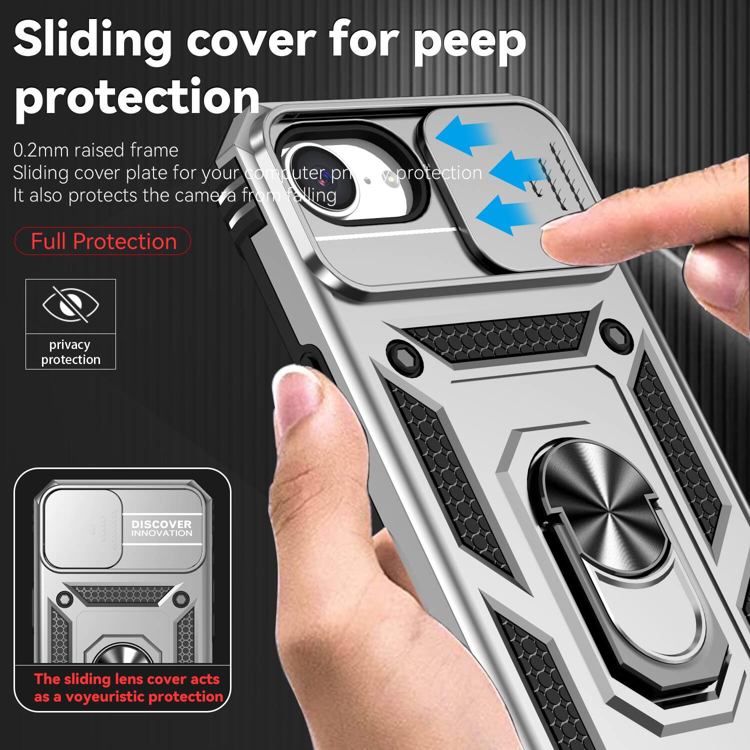 Sliding cover for peep protection

0.2mm raised frame
Sliding cover plate for your computer price protection
It also protects the camera from falling

Full Protection

privacy protection

DISCOVER INNOVATION

The sliding lens cover acts as a voyeuristic protection
