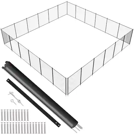 Front. VEVOR - Pool Fence, 4 x 72 FT Pool Fences for Inground Pools, Removable Child Safety Pool Fencing, Easy DIY Installation - Black.