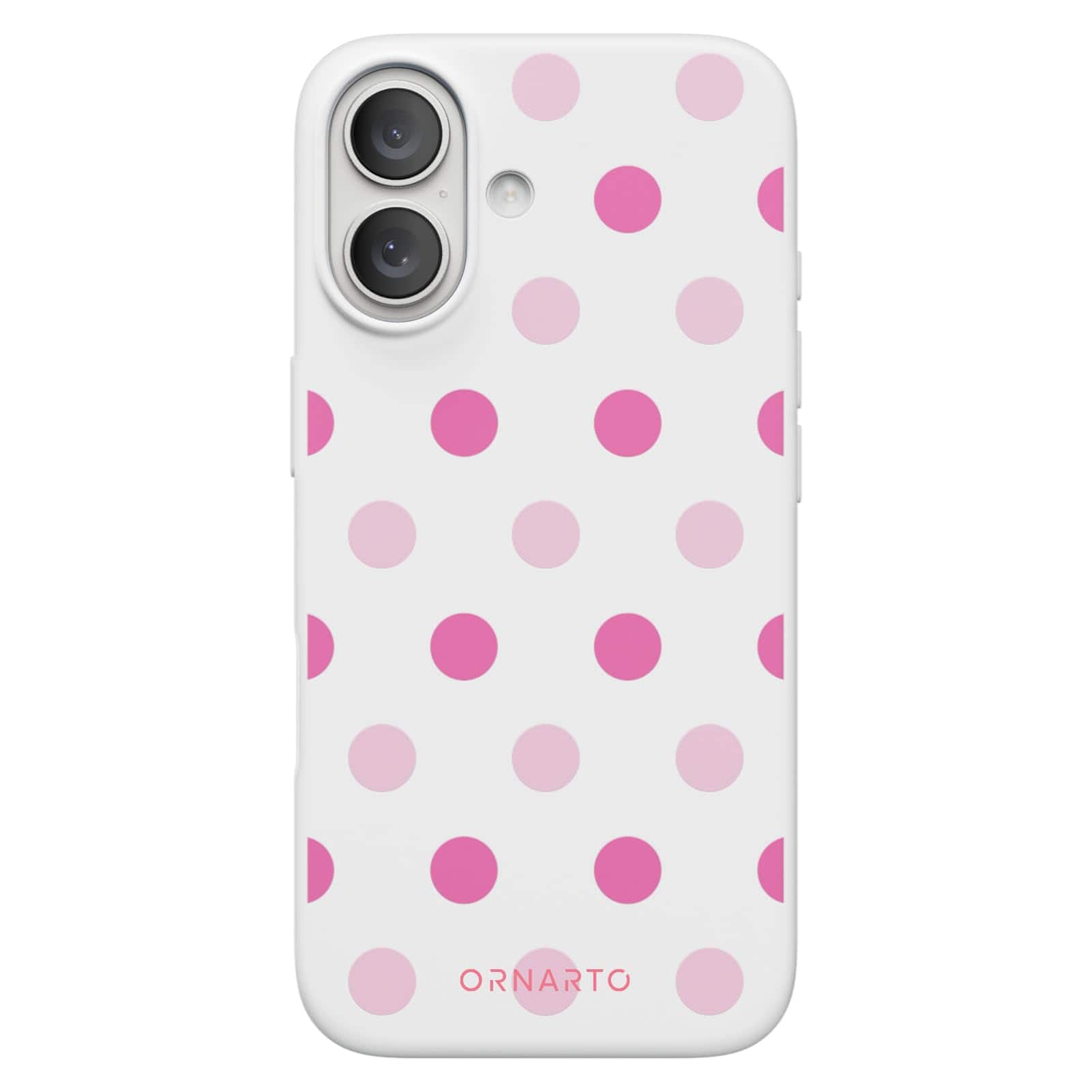 Ornarto - Designed for iPhone 17 Case, Liquid Silicone Soft Gel Shockproof Protective Case-White Pink Polka - White Pink Polka Dot