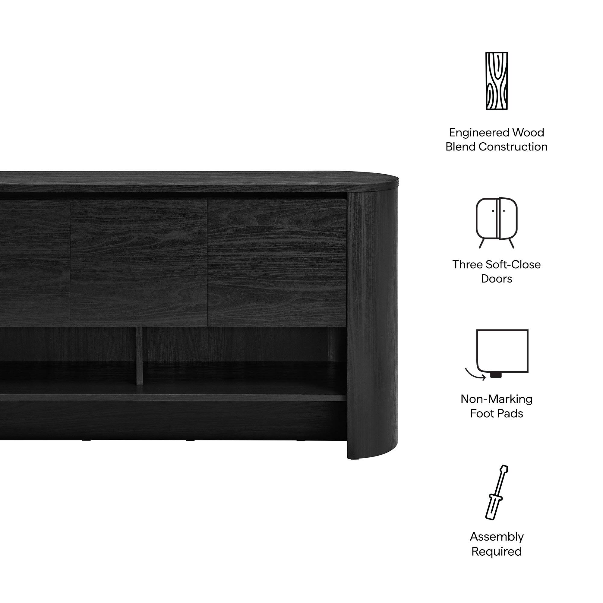 Engineered Wood Blend Construction  
Three Soft-Close Doors  
Non-Marking Foot Pads  
Assembly Required