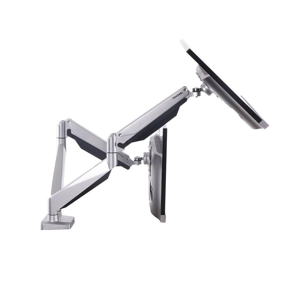 Alt View 6. FlexiSpot - Full Motion Heavy Duty Dual Mount up to 27" Monitors - Silver.
