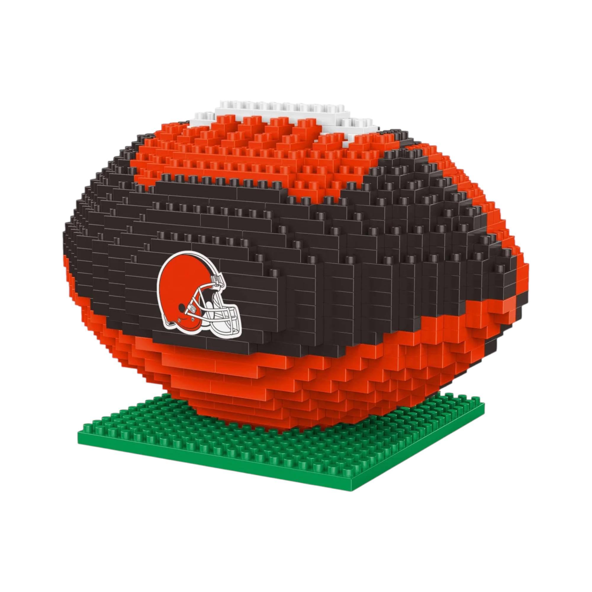 Front. Forever Collectibles - Cleveland Browns NFL BRXLZ Football 704-Piece Building Block Set - Brown.