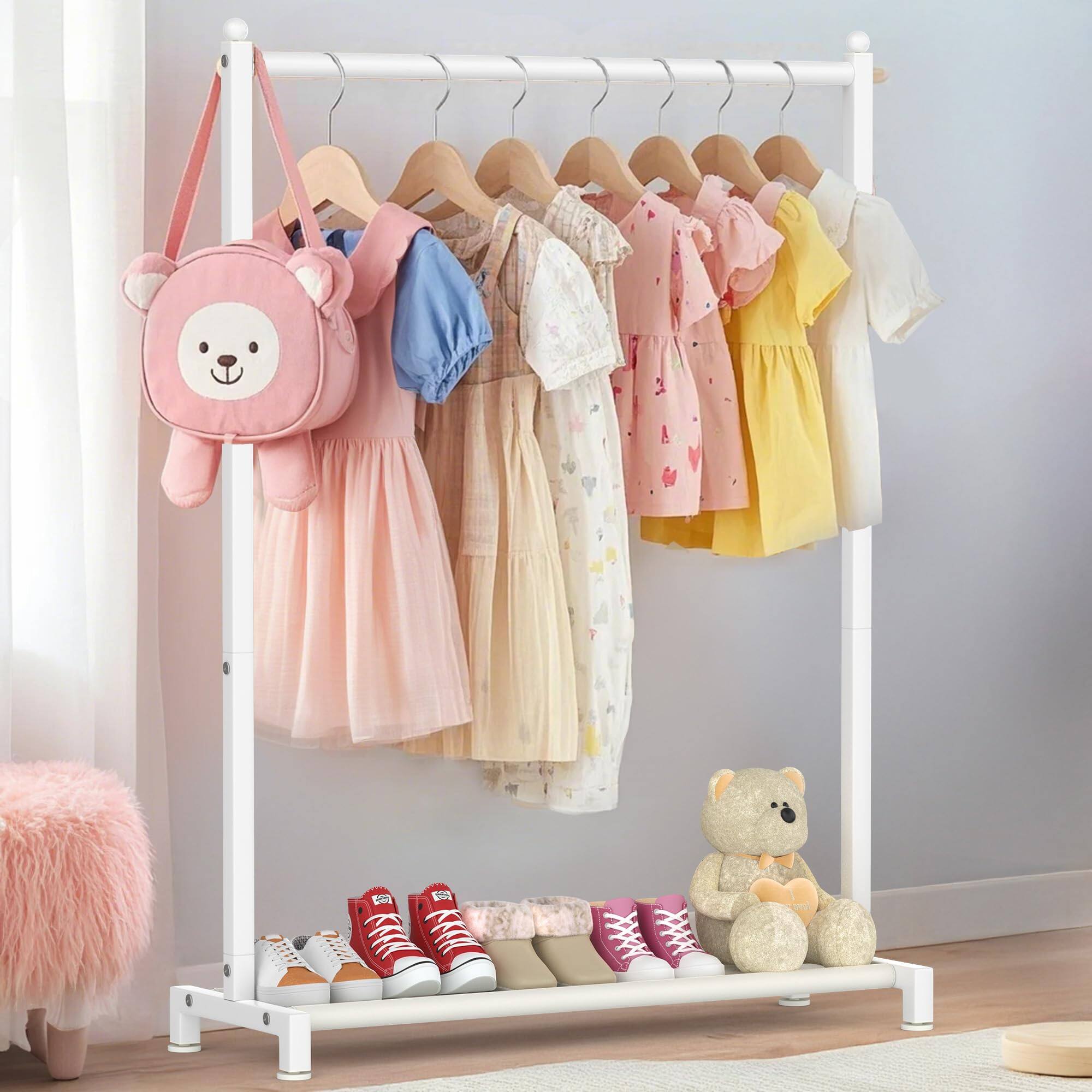 Empire DigiLabs Clothing Rack With Bottom Storage Shelf Metal Clothes ...