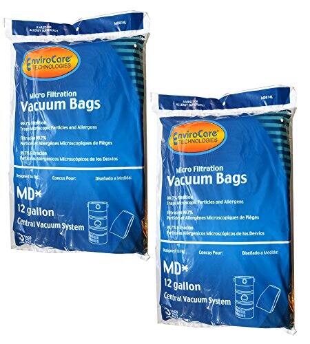 EnviroCare TECHNOLOGIES Micro Filtration Vacuum Bags  
99.7% Traps Microscopic Particles and Allergens  
Fitracies 99.7% Pertides et Allergnes Microscopiques de Piges  
EnviroCare TECHNOLOGIES  
MD* 12 gallon Central Vacuum System  

Micro Filtration Vacuum Bags  
99.7% Traps Microscopic Particles and Allergens  
Fitracies 99.7% Pertides et Allergnes Microscopiques de Piges  
EnviroCare TECHNOLOGIES  
MD* 12 gallon Central Vacuum System