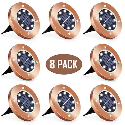 Front. Oumilen - 8 Pack Solar Ground Lights,Cool White.