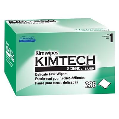 "Kimtech - SCIENCE KIMWIPES Delicate Task Durable Fibers Cleaning Wipers, 8.4"" x 4.4"", 286 Wipers/Box (34155) - White" price history on PriceWatchPro