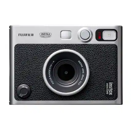 FUJIFILM INSTAX HYBRID SYSTEM ON OFF g I 1m 0. RANGE FOCUS INSTAX LENS 28mm F2.0 mini instax Evo